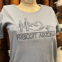 Women’s Blue Embroidered Desert T-Shirt