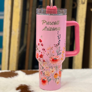 Stainless Steel Floral Tumbler 40oz.