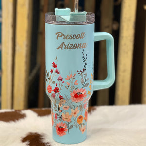 Stainless Steel Floral Tumbler 40oz.