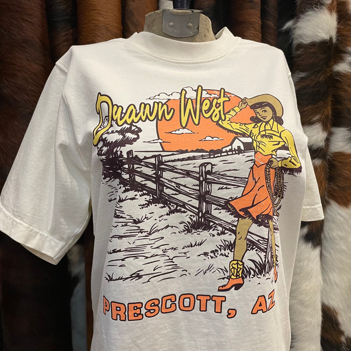 Drawn West Vintage Pin-up Cowgirl T-Shirt