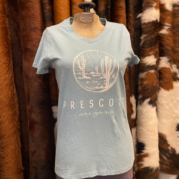 Women’s Daylight Saguaro Dusty Blue V-Neck T-Shirt