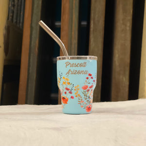 Mini Stainless Steel Flowered Tumbler 2oz.