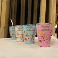 Mini Stainless Steel Flowered Tumbler 2oz.