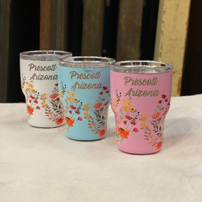 Mini Stainless Steel Flowered Tumbler 2oz.