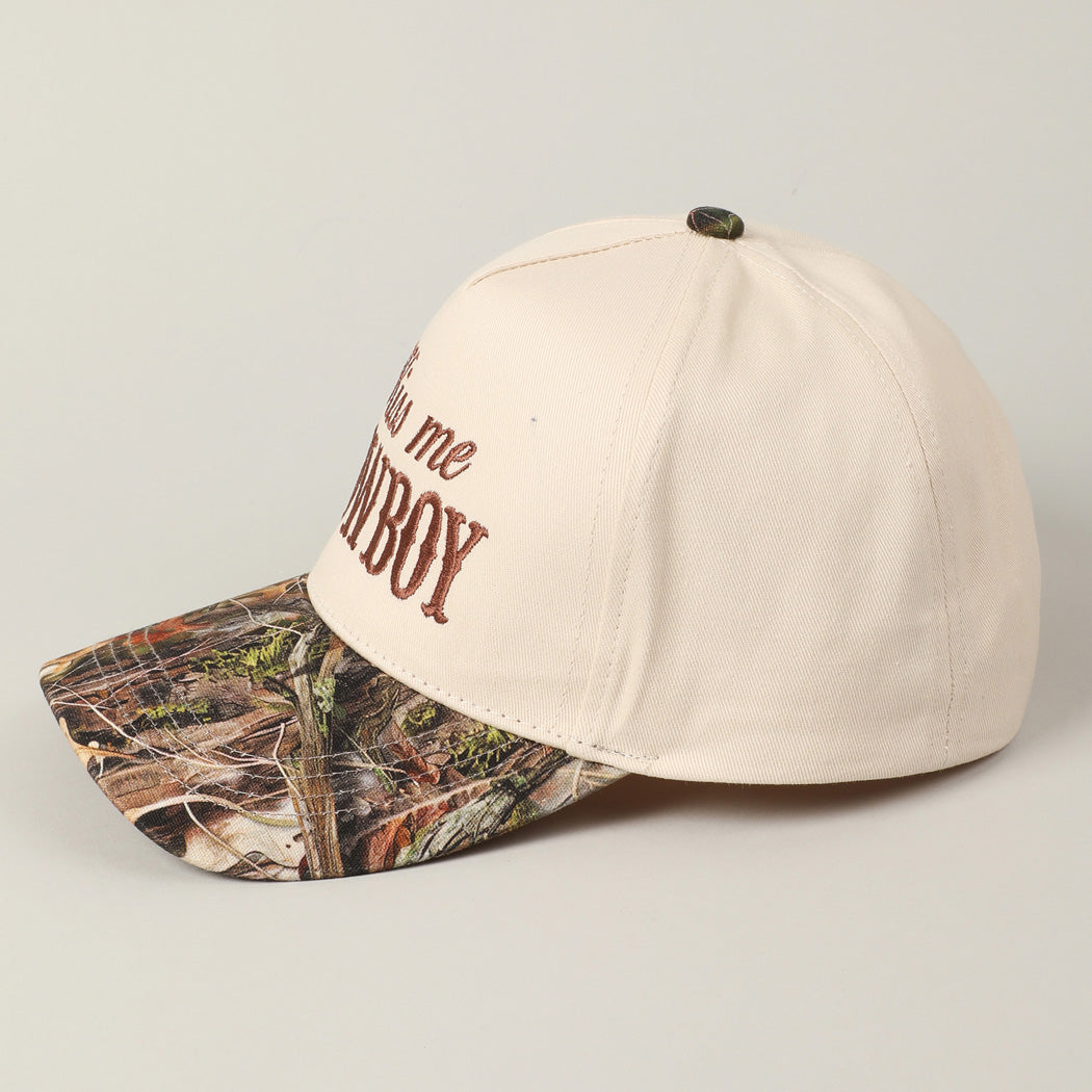 Kiss Me Cowboy Embroidery Cap