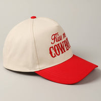 Kiss Me Cowboy Embroidery Cap