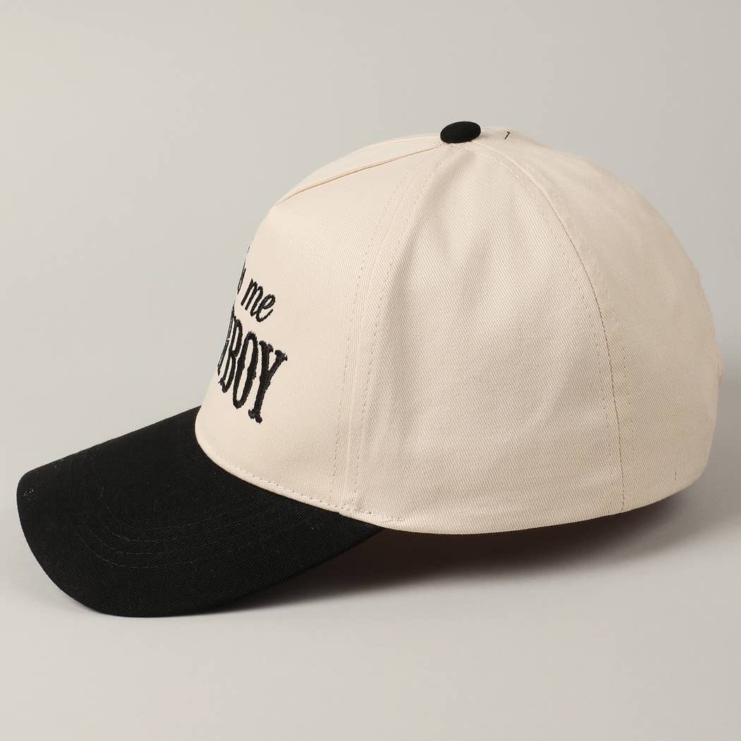 Kiss Me Cowboy Embroidery Cap