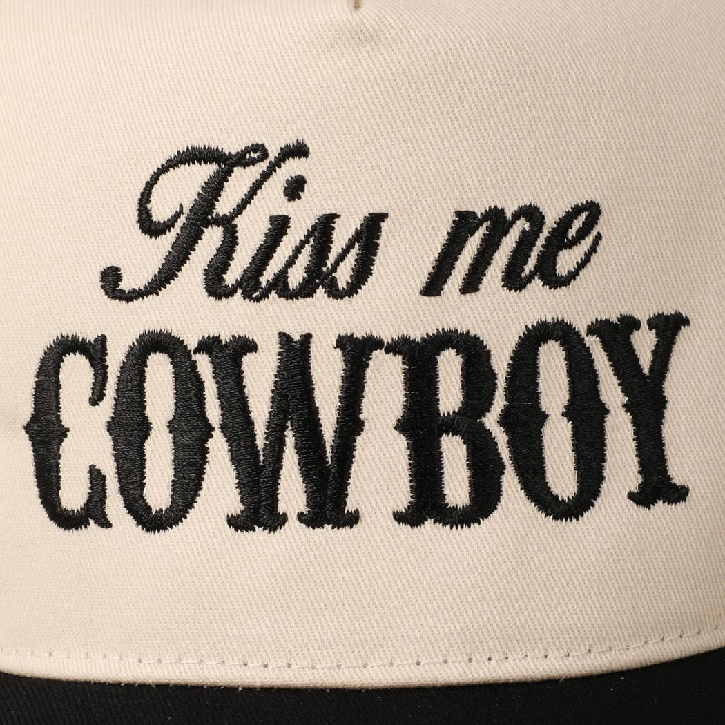 Kiss Me Cowboy Embroidery Cap