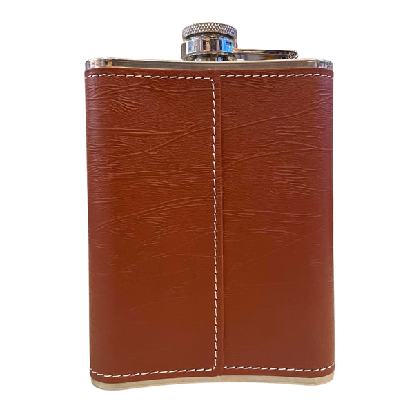 Leather Wrap ‘Whiskey Row’ 8 oz Flask