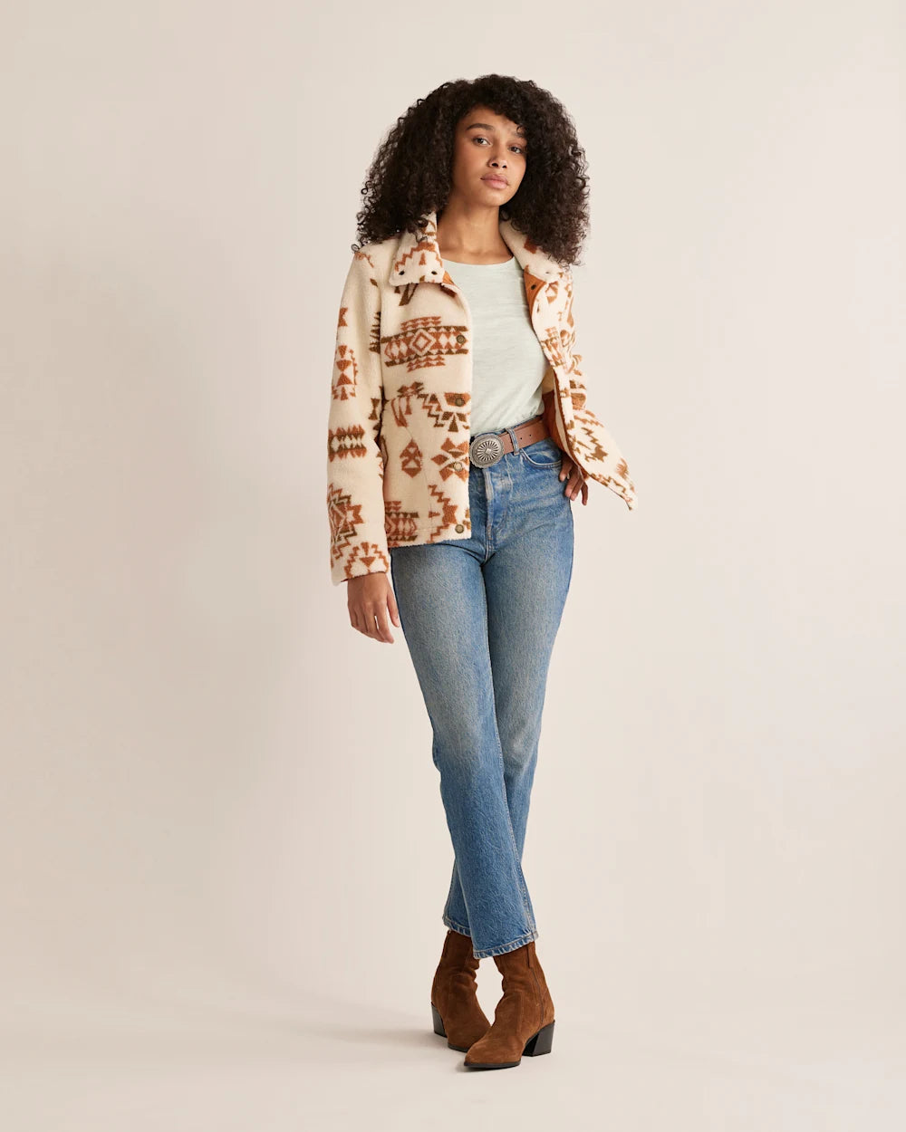 WOMEN'S HEATHER SNAP-FRONT FLEECE JACKET