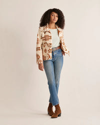 WOMEN'S HEATHER SNAP-FRONT FLEECE JACKET