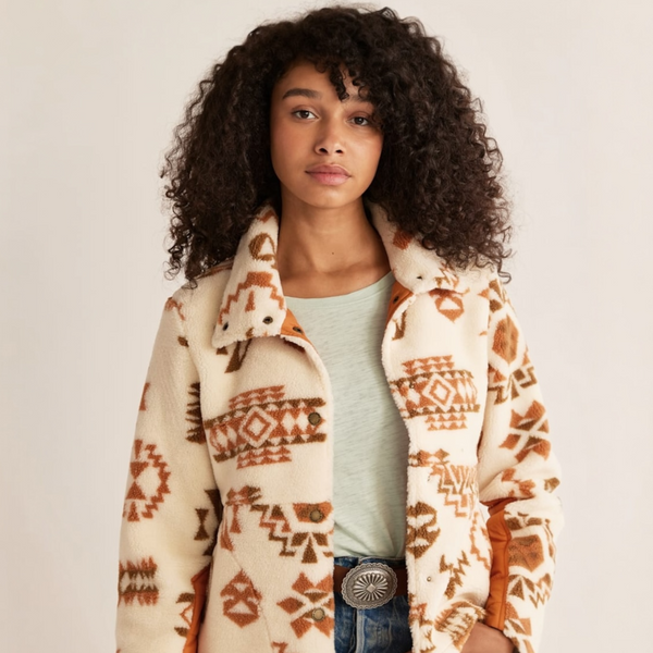 WOMEN'S HEATHER SNAP-FRONT FLEECE JACKET