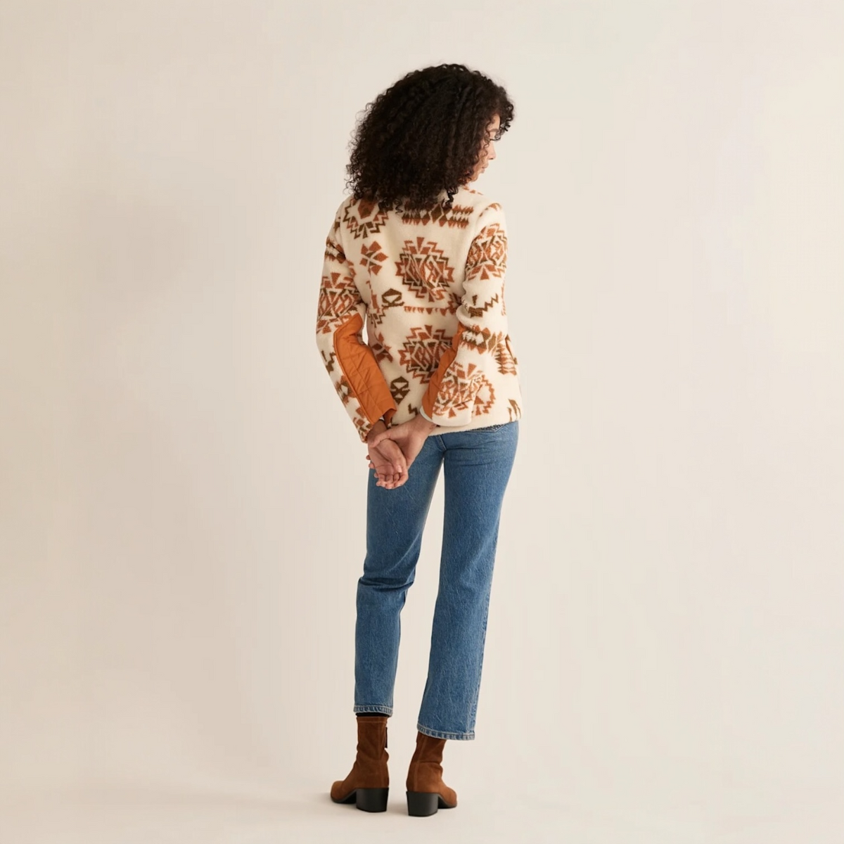 WOMEN'S HEATHER SNAP-FRONT FLEECE JACKET