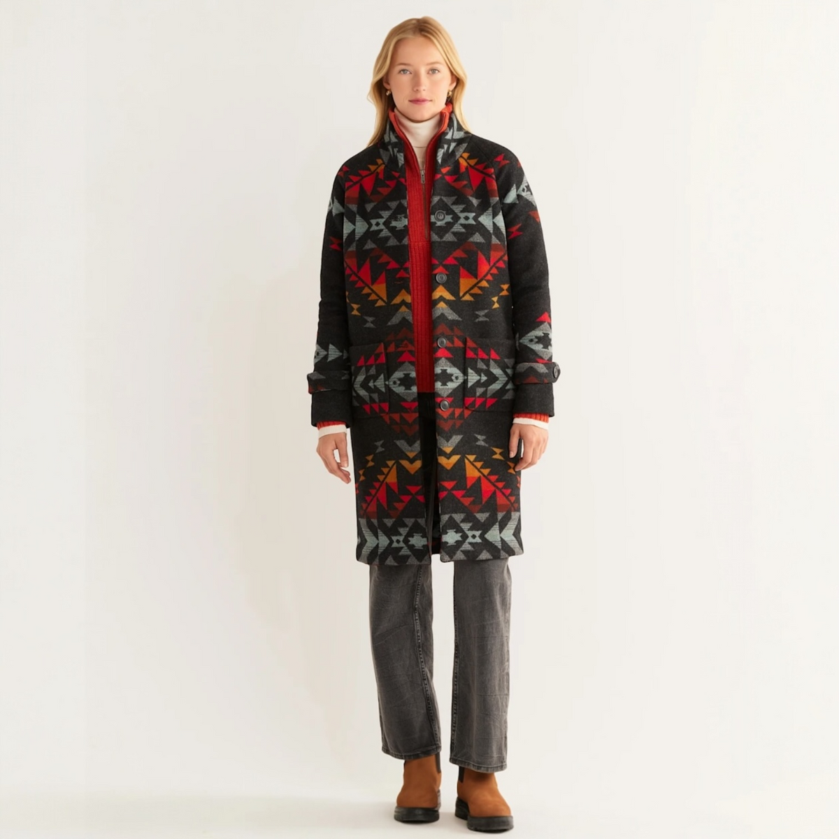 WOMEN'S BRIDGE CREEK ARCHIVE BLANKET COATb