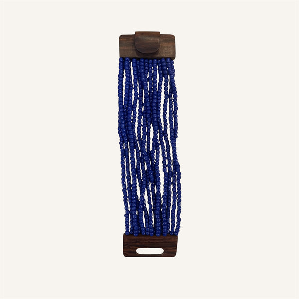 Adjustable Beaded Bracelet Royal Blue