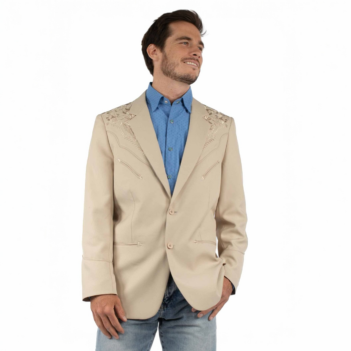 Scully Men’s Sand Floral Embroidered Blazer