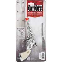 Cowboys Western Toy Replica White Handle Cap Gun- Shoots Roll Caps