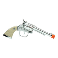 Cowboys Western Toy Replica White Handle Cap Gun- Shoots Roll Caps
