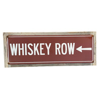 ‘Whiskey Row’ Large Wood Framed Metal Sign