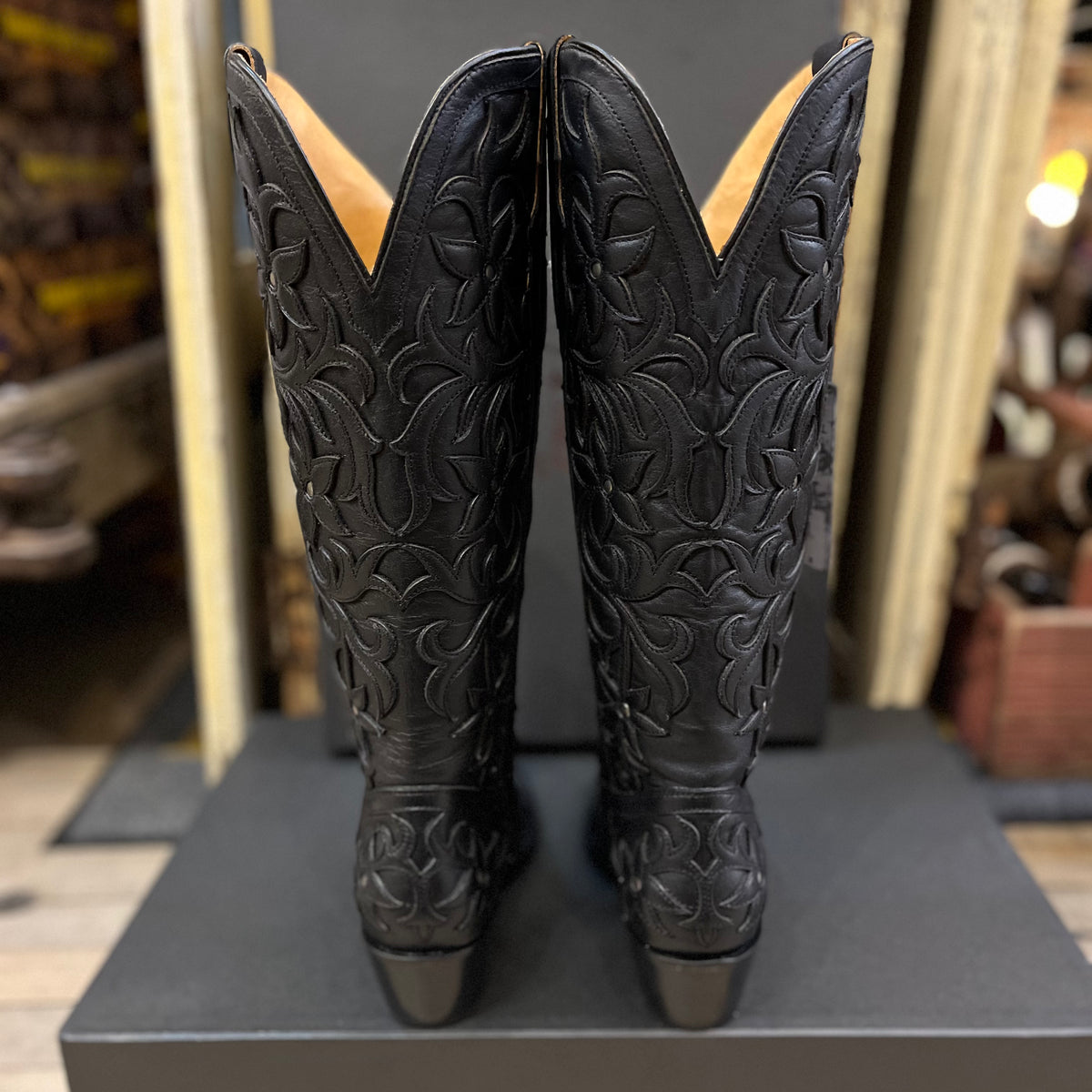 Tony Lama Camila Black Cowhide 15” Boot
