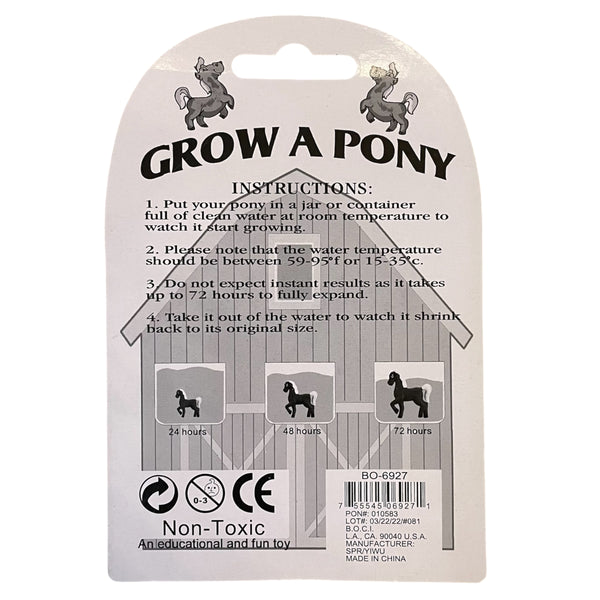 ‘GROW A PONY - Just Add Water And Watch It Grow’ Water Toy