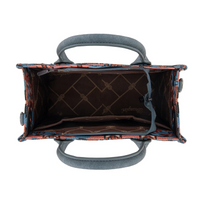 Wrangler Southwestern Print Small Canvas Tote/Crossbody - Navy