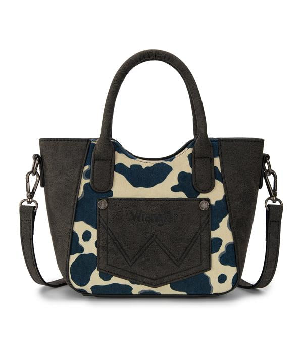Wrangler Cow Print Mini Tote Crossbody - Blue/Black