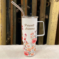 Mini Stainless Steel “Stanley” Flowered Tumbler 4.5oz.