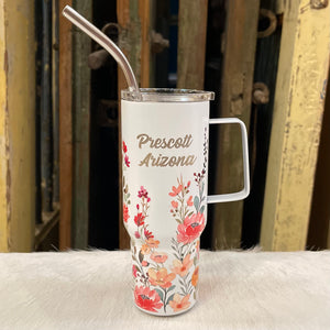 Mini Stainless Steel “Stanley” Flowered Tumbler 4.5oz.