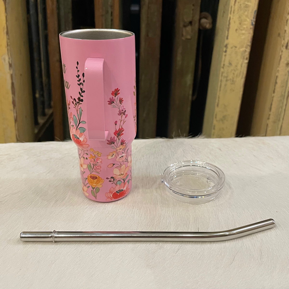 Mini Stainless Steel “Stanley” Flowered Tumbler 4.5oz.