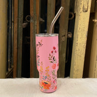 Mini Stainless Steel “Stanley” Flowered Tumbler 4.5oz.