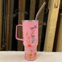 Mini Stainless Steel “Stanley” Flowered Tumbler 4.5oz.