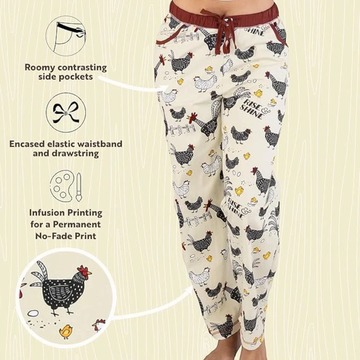 Lazy One Rise & Shine Women's Regular Fit Chicken PJ Pant