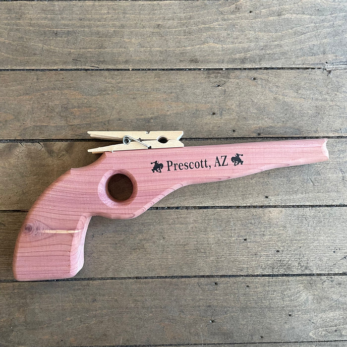 Cedar Wooden Rubber Band Double Pistol