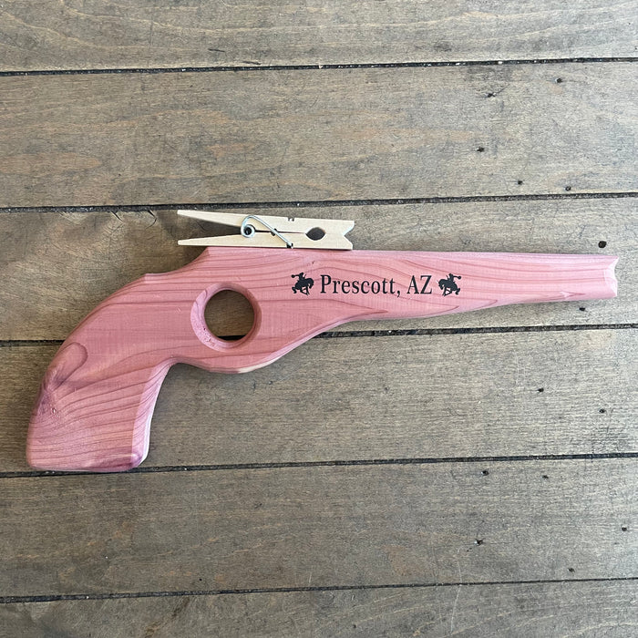 Cedar Wooden Rubber Band Single Pistol