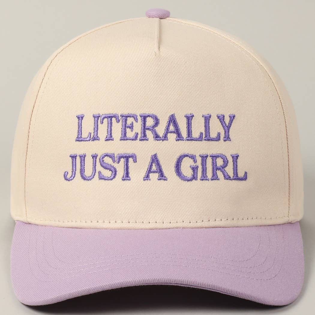 Literally Just A Girl Embroidery Two Tone Trucker Hat: ONE SIZE