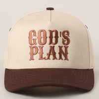 GOD's Plan Embroidered Two-Tone Trucker Hat: One Size
