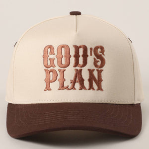 GOD's Plan Embroidered Two-Tone Trucker Hat: One Size