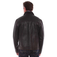 Men’s Scully Rugged Black Leather Zip Up Jacket