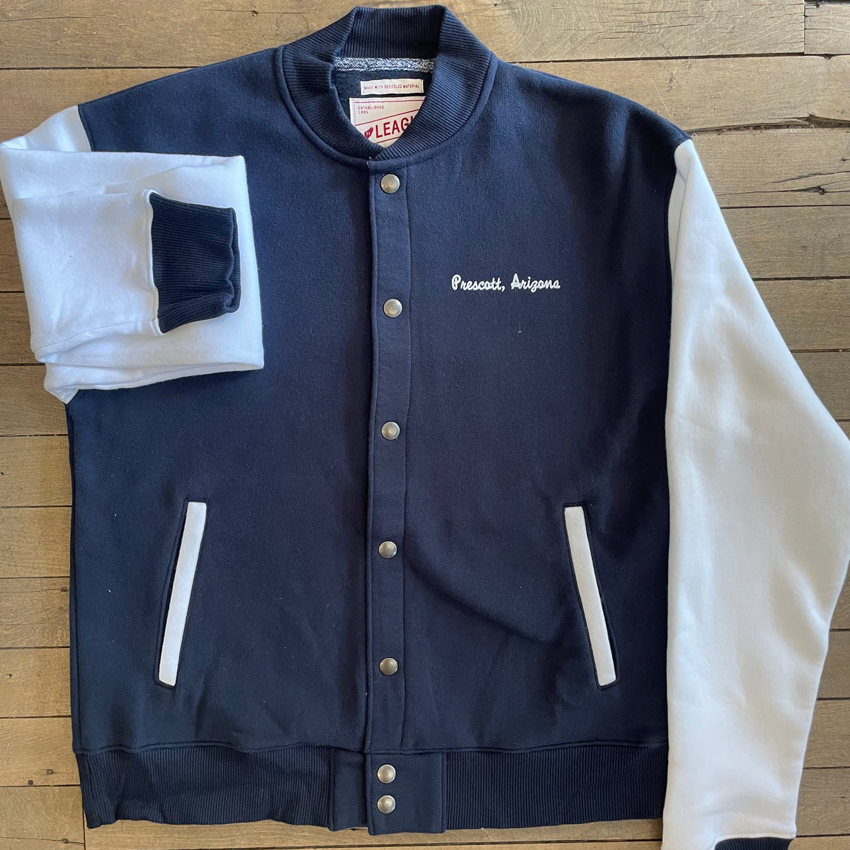 Drawn West Prescott, AZ Navy Varsity Button Jacket