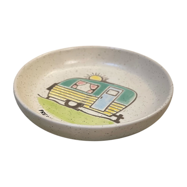 White Speckled Camper Dish