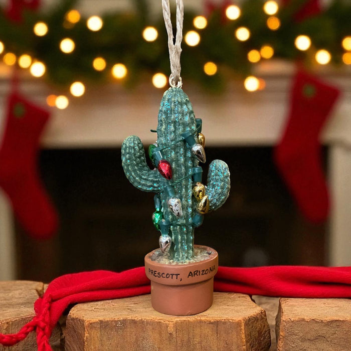 Prescott, Arizona Keepsake Ornament- Saguaro with Lights