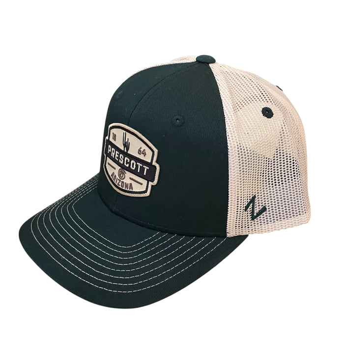 Dark Green Prescott Arizona 1864 White Mesh SnapBack Baseball Cap
