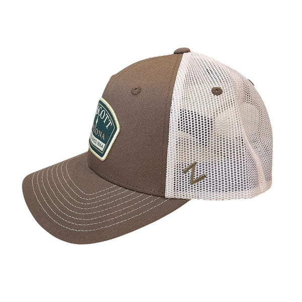 Brown Prescott Arizona Established 1864 White Mesh SnapBack Baseball Cap