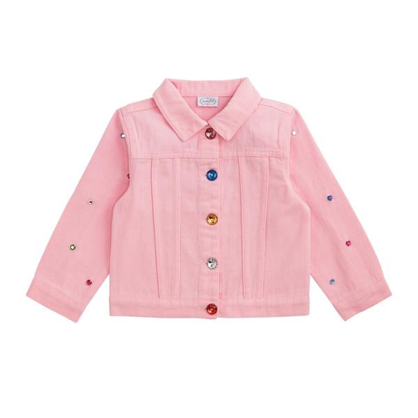Pink Jeweled Denim Toddler Jacket