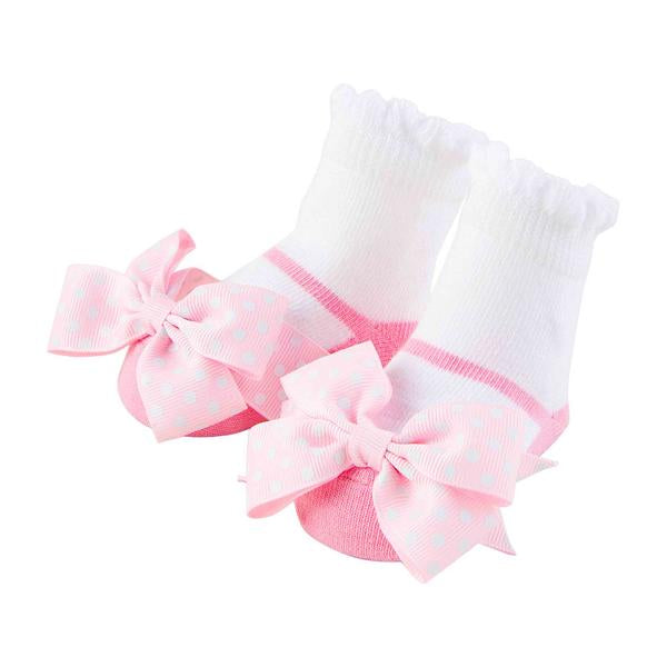 PINK BOW MARY JANE BABY SOCKS