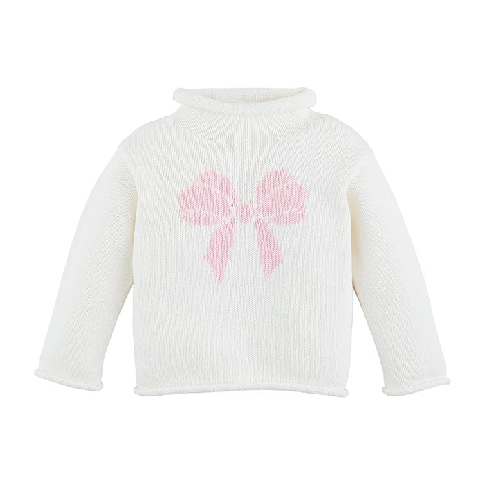 Pink Bow Kids Rollneck Sweater