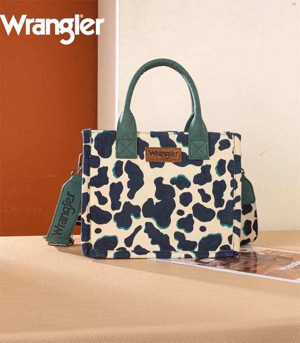Wrangler Cow Print Concealed Carry Tote/Crossbody -Dark Turquoise