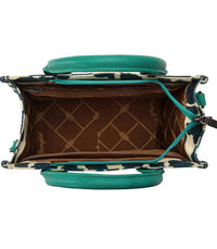 Wrangler Cow Print Concealed Carry Tote/Crossbody -Dark Turquoise