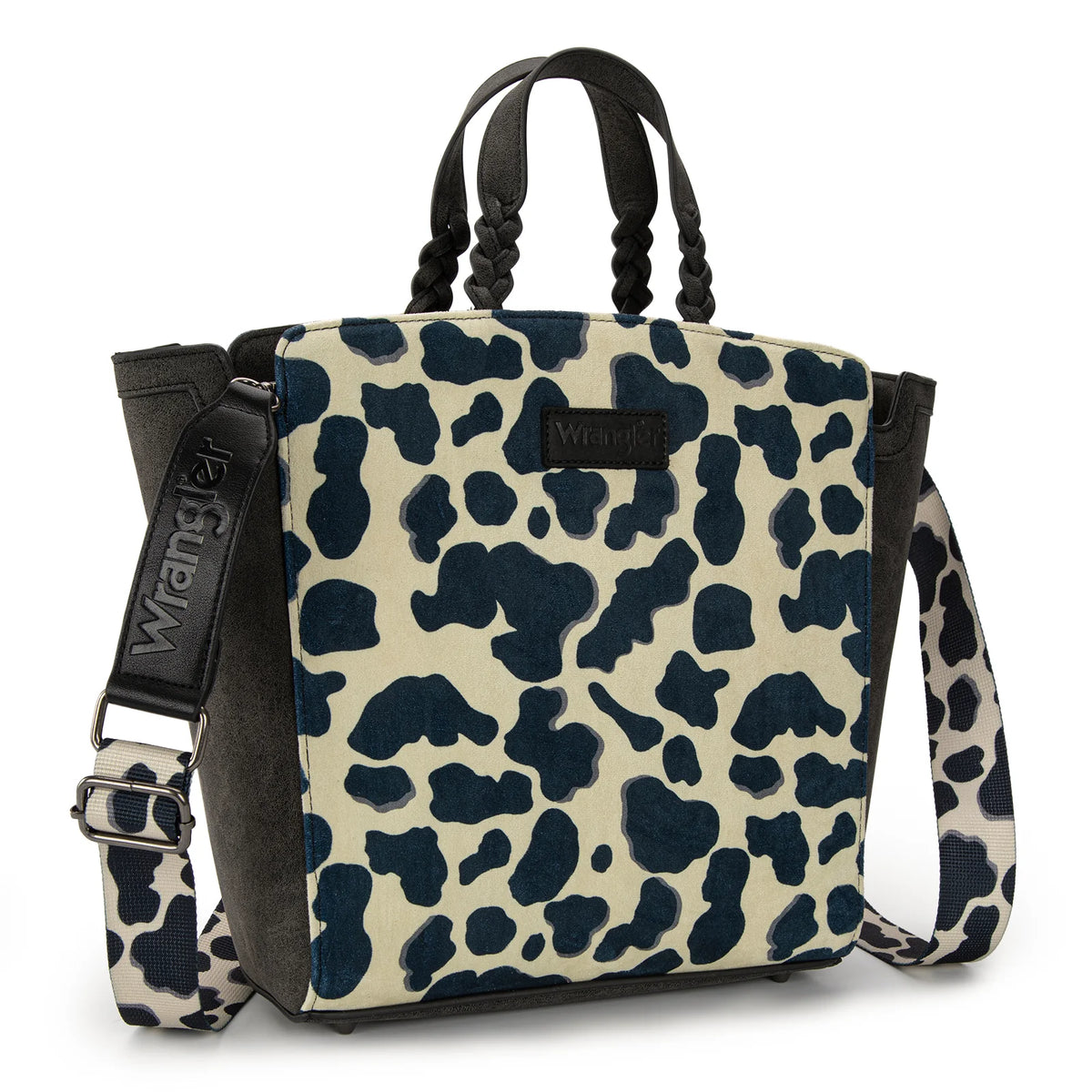 Wrangler Cow Print Concealed Carry Tote/Crossbody - Black